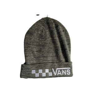 VANS Off the Wall Beanie Classic Checkerboard Tracker Embroidered Logo Grey NEW